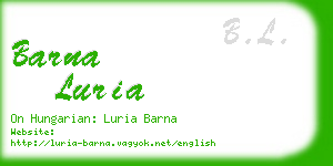 barna luria business card